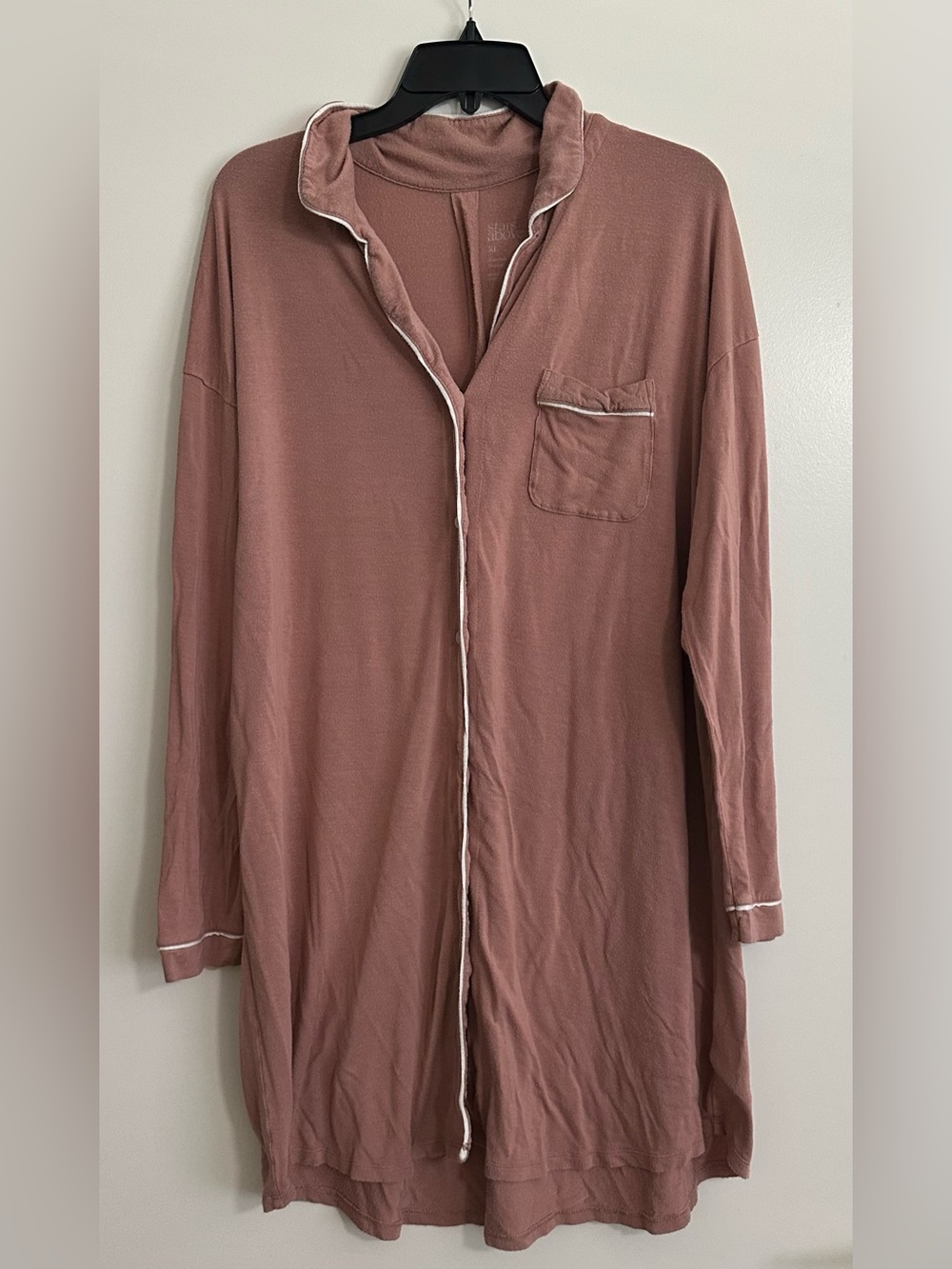 Woman’s Long Sleeve Night Gown - Dusty Rose